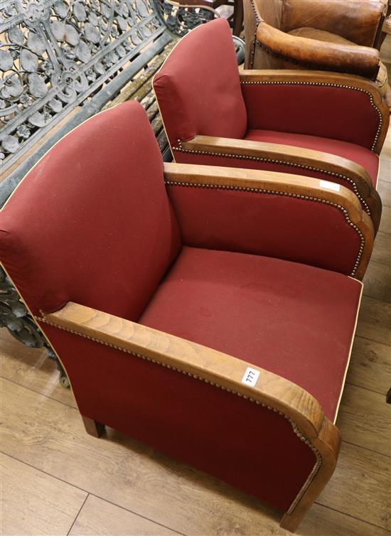 A pair of Art Deco armchairs
